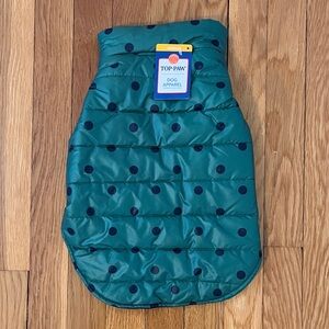 Top Paw Green & Blue Puffer Coat for Dog